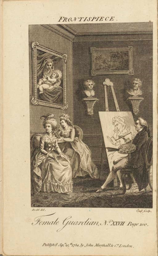 MARSHALL, John, publisher. [ELLENOR, Lady FENN, née FRERE (1743-1813)]. The Female Guardian. Designed to Correct Some of the Foibles Incident to Girls, and Supply Them with Innocent Amusement for their Hours of Leisure. By a Lady. London: Printed and Sold by John Marshall and Co. No 4 Aldermary Church-Yard, in Bow-Lane, 1784.