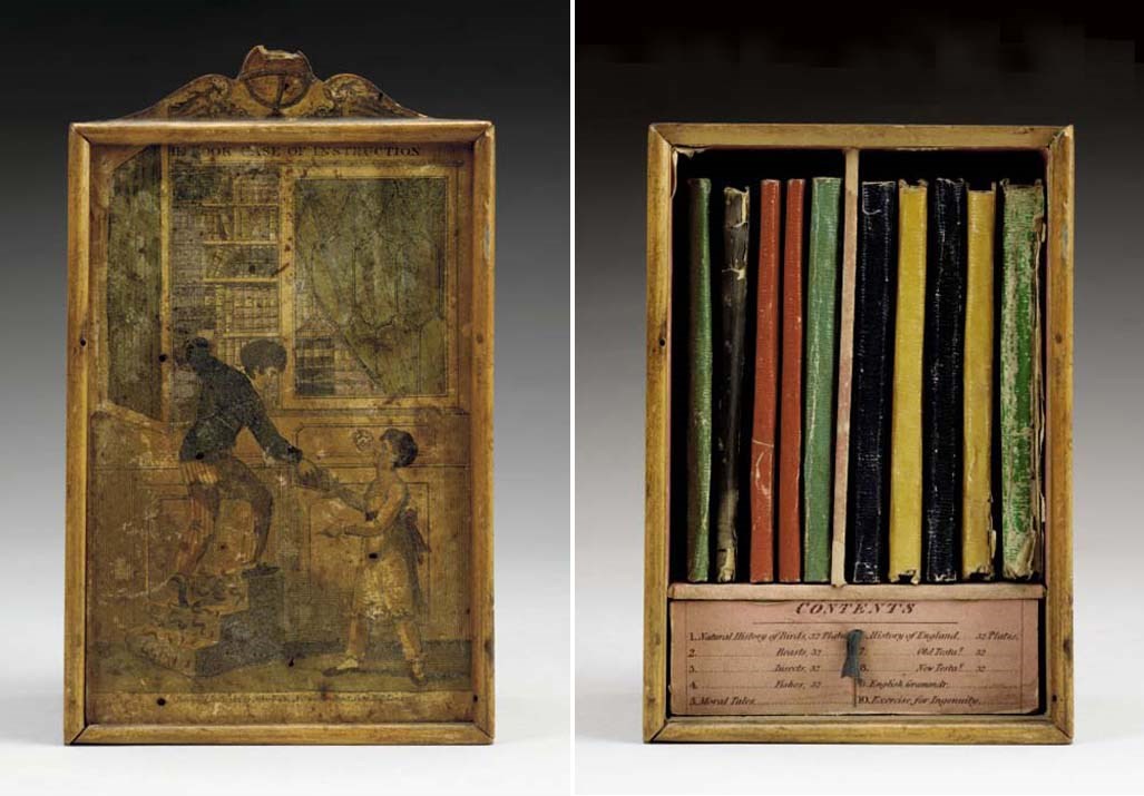 [MINIATURE LIBRARY]. The Book Case of Instruction. London: Published by John Wallis, 42 Skinner Street, Snow Hill, Decr 11, 1812 [date of box-label, books dated 1813].