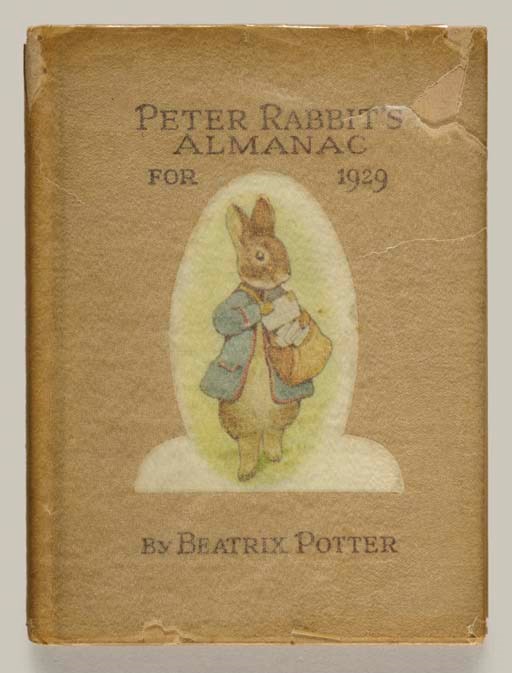 POTTER, Beatrix. Peter Rabbit's Almanac for 1929. New York: Frederick Warne & Co., Ltd., 1928.
