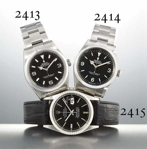 ROLEX. A STAINLESS STEEL AUTOMATIC WRISTWATCH WITH CENTRE SECONDS AND BRACELET