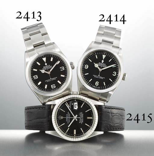 ROLEX. A RARE STAINLESS STEEL AUTOMATIC WRISTWATCH WITH CENTRE SECONDS AND DATE