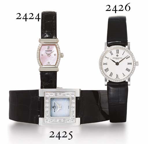 VACHERON CONSTANTIN. A LADY'S 18K WHITE GOLD AND DIAMOND-SET WRISTWATCH