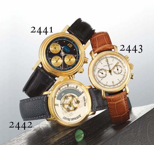 AUDEMARS PIGUET. A FINE AND RARE LIMITED EDITION 18K GOLD AUTOMATIC DIGITAL STARWHEEL WRISTWATCH
