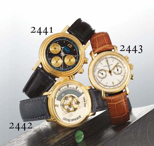 VACHERON CONSTANTIN. A FINE 18K GOLD CHRONOGRAPH WRISTWATCH