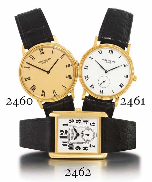PATEK PHILIPPE. A FINE 18K GOLD AUTOMATIC WRISTWATCH