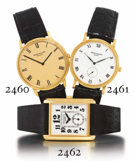 PATEK PHILIPPE. A FINE 18K GOLD WRISTWATCH