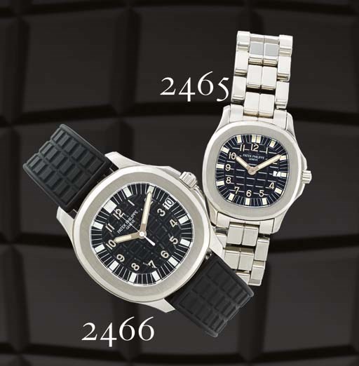 PATEK PHILIPPE. A FINE LADY'S STAINLESS STEEL CUSHION-SHAPED WRISTWATCH WITH DATE AND BRACELET
