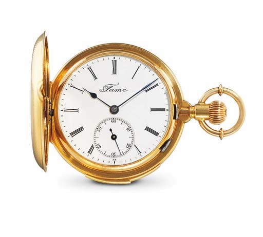 LECOULTRE & CO. AN 18K GOLD HUNTER CASE MINUTE REPEATING KEYLESS LEVER WATCH