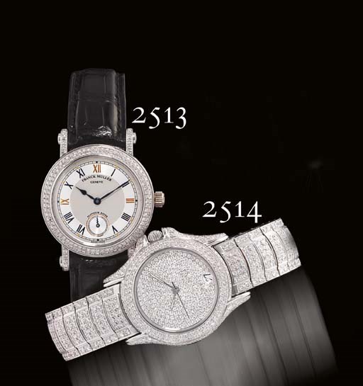 MAUBOUSSIN. AN IMPRESSIVE 18K WHITE GOLD AND DIAMOND-SET AUTOMATIC WRISTWATCH WITH DATE AND BRACELET