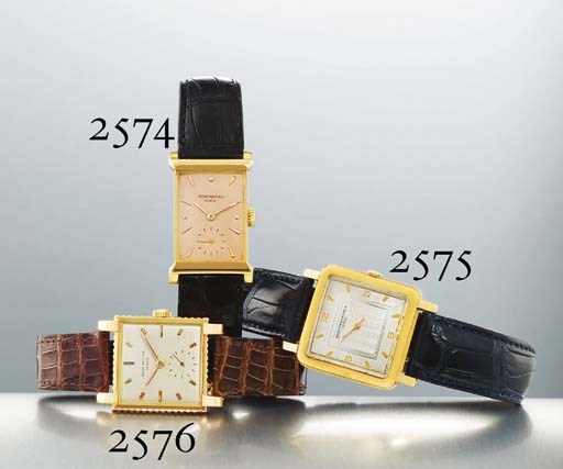 PATEK PHILIPPE. A RARE AND UNUSUAL 18K PINK GOLD RECTANGULAR WRISTWATCH WITH UNUSUAL LUGS AND PINK DIAL
