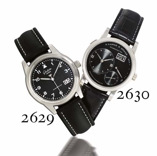 A. LANGE AND SÖHNE. A FINE PLATINUM WRISTWATCH WITH POWER RESERVE AND DATE