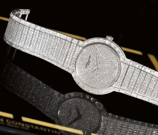 VACHERON CONSTANTIN. A MAGNIFICENT PLATINUM DIAMOND-SET WRISTWATCH WITH BRACELET