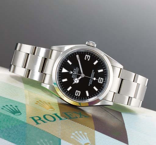 ROLEX. A STAINLESS STEEL AUTOMATIC WRISTWATCH WITH CENTRE SECONDS AND BRACELET