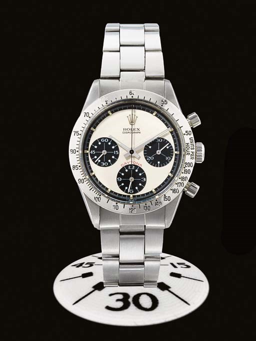 ROLEX. A FINE AND RARE STAINLESS STEEL CHRONOGRAPH WRISTWATCH WITH BRACELET