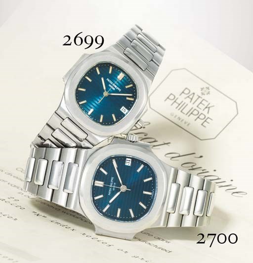 PATEK PHILIPPE. A FINE STAINLESS STEEL AUTOMATIC WRISTWATCH WITH CENTRE SECONDS, DATE AND BRACELET