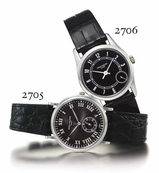 PATEK PHILIPPE. A FINE LIMITED EDITION 18K WHITE GOLD AUTOMATIC WRISTWATCH