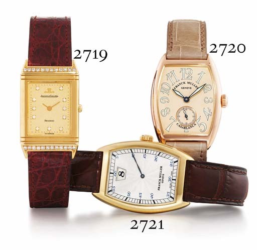 JAEGER-LECOULTRE. A LADY'S 18K GOLD AND DIAMOND-SET RECTANGULAR REVERSIBLE WRISTWATCH