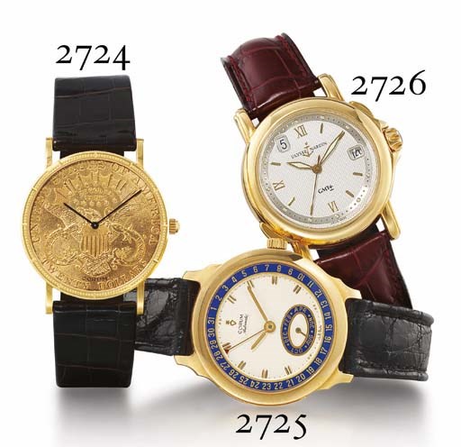CORUM. AN 18K GOLD AUTOMATIC WRISTWATCH WITH DATE AND MONTH