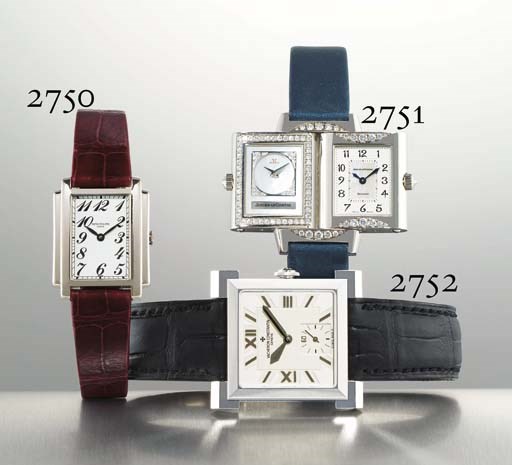 VACHERON CONSTANTIN. A LIMITED EDITION 18K WHITE GOLD SQUARE WRISTWATCH