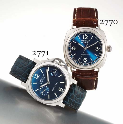 PANERAI. A STAINLESS STEEL CUSHION-SHAPED AUTOMATIC WRISTWATCH WITH DATE