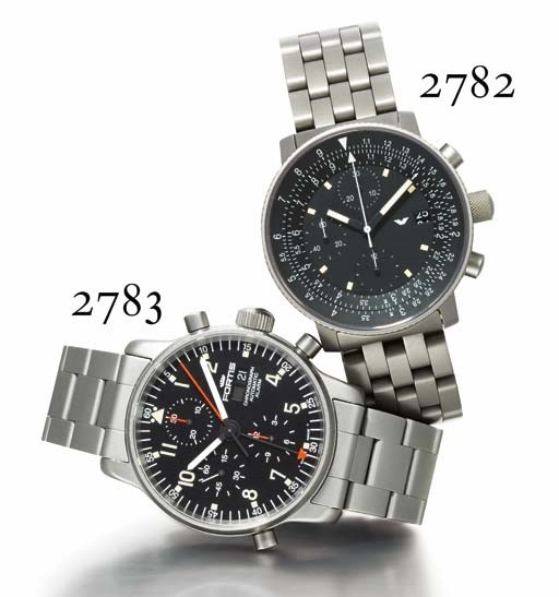 FORTIS. A STAINLESS STEEL AUTOMATIC CHRONOGRAPH WRISTWATCH WITH DATE, ALARM AND BRACELET