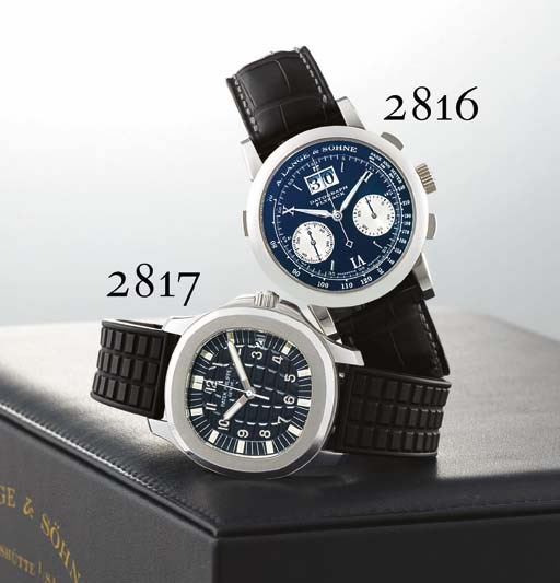A. LANGE & SÖHNE. A FINE PLATINUM CHRONOGRAPH WRISTWATCH WITH DATE