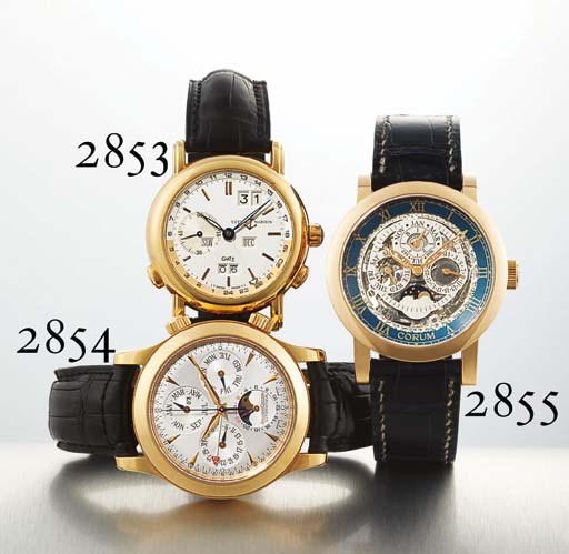 JAEGER-LECOULTRE. AN 18K PINK GOLD AUTOMATIC PERPETUAL CALENDAR WRISTWATCH WITH CENTRE SECONDS, ALARM AND PHASES OF THE MOON