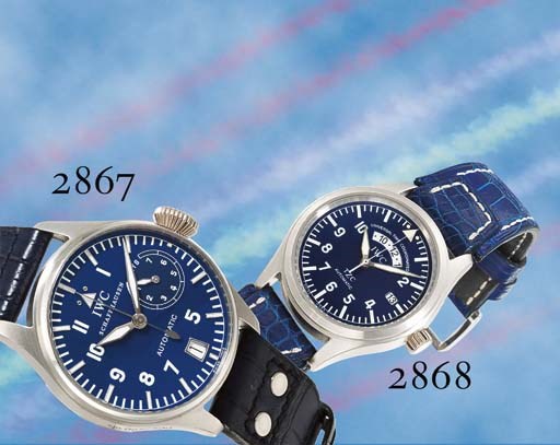 IWC. A RARE LIMITED EDITION OVERSIZED PLATINUM AUTOMATIC PILOT'S WRISTWATCH WITH CENTRE SECONDS, DATE AND SEVEN-DAY POWER RESERVE