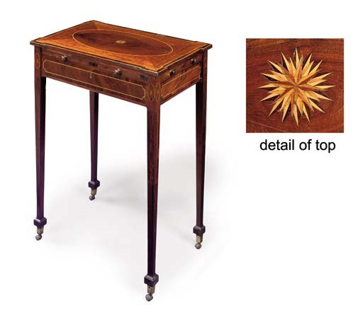 A GEORGE III MAHOGANY AND ROSEWOOD OCCASIONAL TABLE