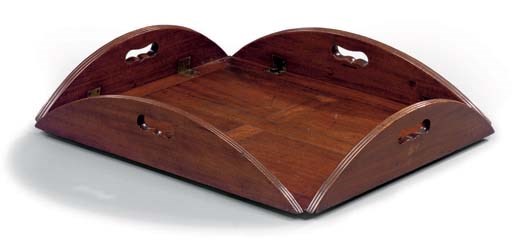 A GEORGE III MAHOGANY OVAL BUTLER'S TRAY