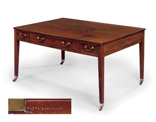 A REGENCY MAHOGANY LIBRARY TABLE