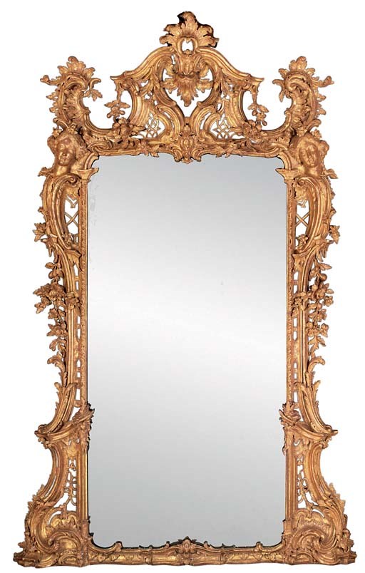 A GEORGE III GILTWOOD OVERMANTEL MIRROR