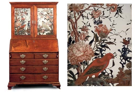 A CHINESE-EXPORT PADOUK BUREAU-CABINET