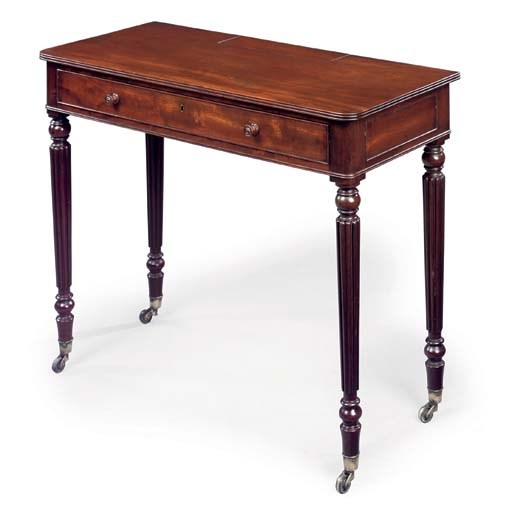 A REGENCY MAHOGANY CHAMBER SIDE TABLE