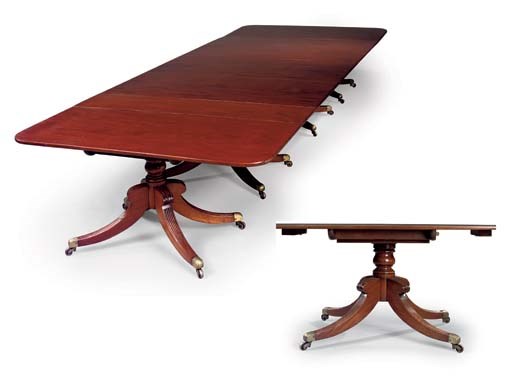 A REGENCY MAHOGANY FOUR-PEDESTAL DINING-TABLE