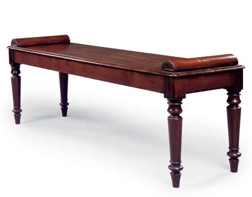 A GEORGE IV MAHOGANY HALL BENCH