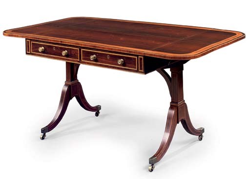 A REGENCY ROSEWOOD SOFA TABLE