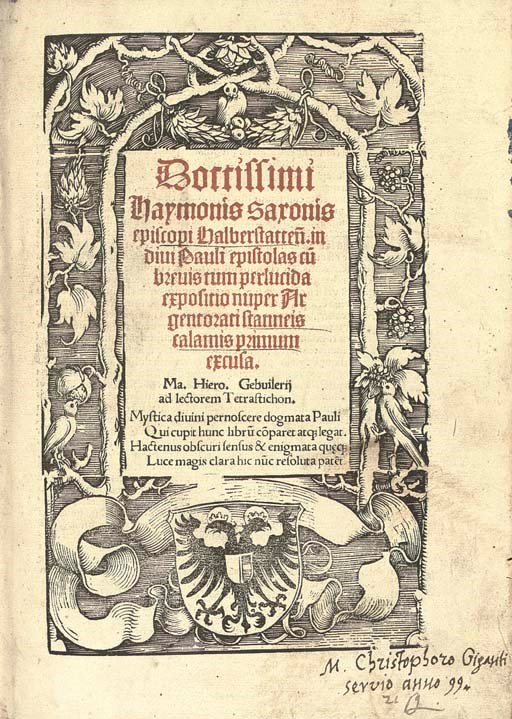 Corona Beatae Mariae Virginis. Strassburg: [Printer of the 1483 Jordanus de Quedlinburg (Georg Husner)], 17 August 1493. 2°. Collation: a8 b-o6 (a1r title, a1v tabula, a3r text, o6r colophon, o6v blank). 86 leaves. 46 lines and headline with foliation, double column. Type: 1:160G, 3:91G. H *5748; GW 7574; BMC I, 143 (IB. 1916); Goff C-924. Third edition, reprinting an undated edition by the same press.