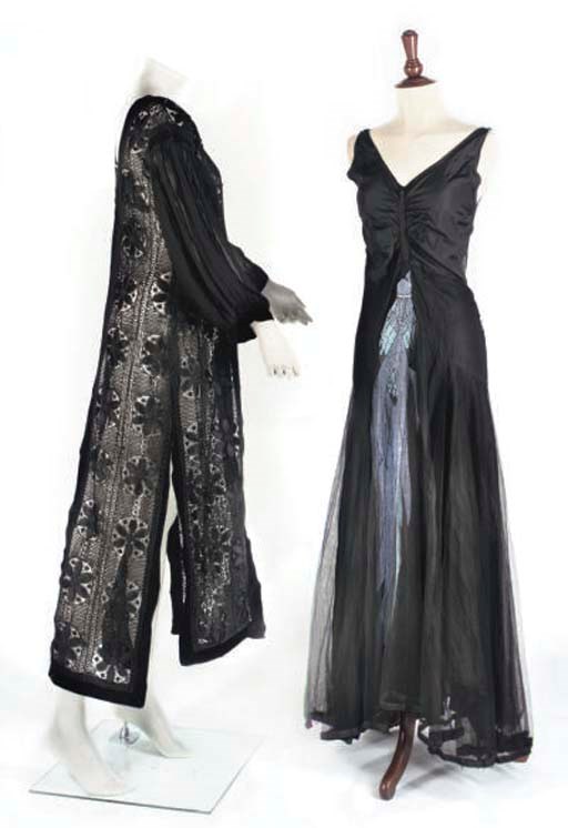 BLACK EVENING COSTUME, 1920-1930S