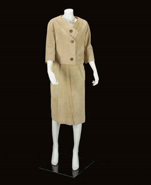 HERMÈS, A CELADON SUEDE SUIT