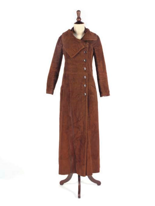 BIBA, A CHOCOLATE BROWN PLUSH COAT