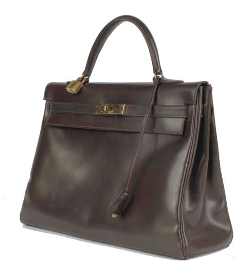 HERMÈS, A BROWN BOX LEATHER KELLY BAG