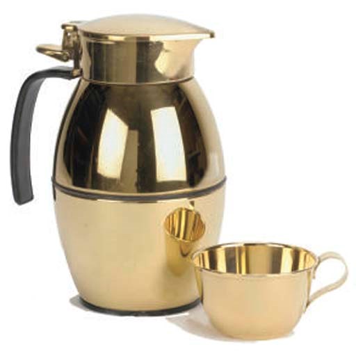 HERMÈS, A GILT CARAFE AND CUP SET