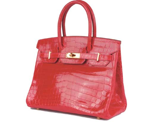 HERMÈS, A CHERRY RED CROCODILE BIRKIN BAG