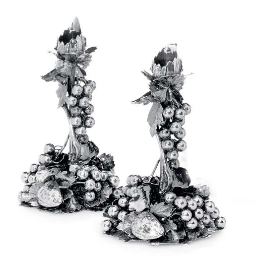 A PAIR OF SILVER CANDLESTICKS, BY BUCCELLATI