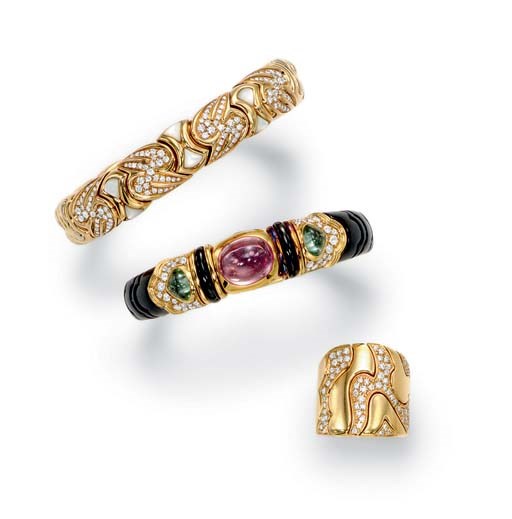 A GROUP OF GOLD, ENAMEL AND MULTI-GEM "ONDA" JEWELRY, BY MARINA B.
