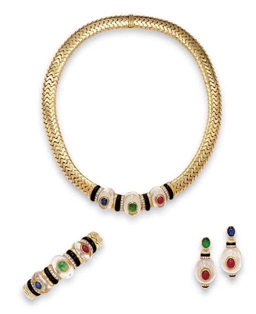 A SUITE OF MULTI-GEM AND GOLD JEWELRY