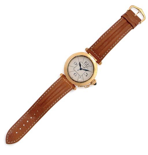 A GOLD 'PASHA' WRISTWATCH, BY CARTIER