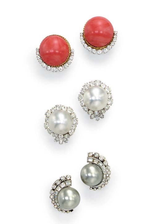 **A GROUP OF MULTI-GEM, SIMULATED-GEM AND DIAMOND EAR CLIPS