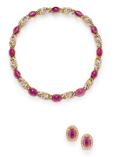 A SUITE OF PINK TOURMALINE AND DIAMOND JEWELRY